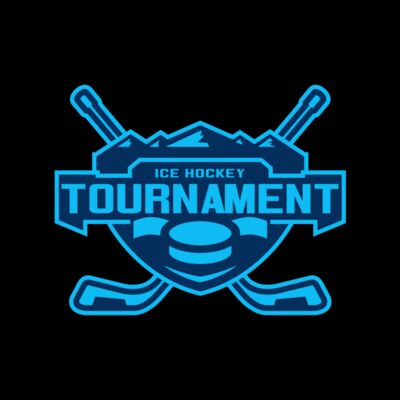 Tournament Ice Hockey logo template Thumbnail